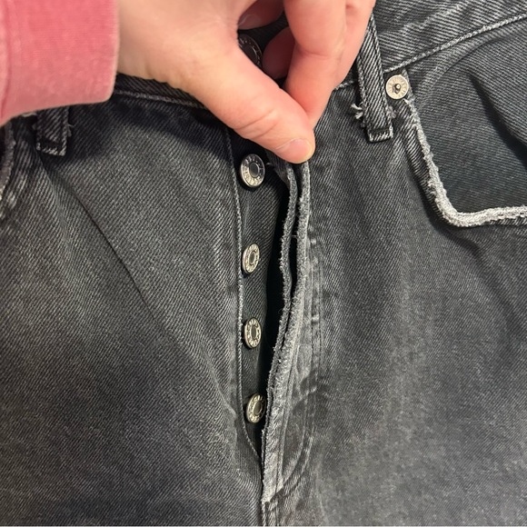 AGOLDE 90s Pinch High Waist Straight Leg Organic Cotton Jeans in Black Tea Sz 26 - Picture 6 of 13